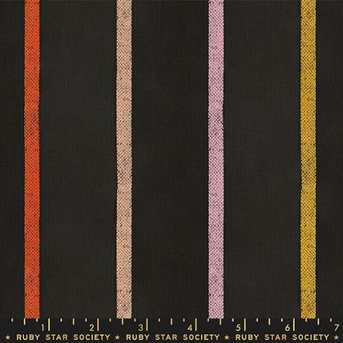 Warp and Weft Honey by Ruby Star Society - Carousel Woven Stripe Black (sold in 25cm  (10") increments)