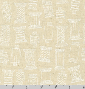 Kaufman Sevenberry Cotton Flax Prints - Natural White Spools (sold in 25cm  (10") increments)