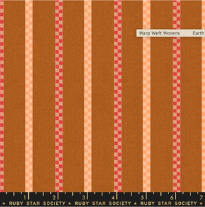 Warp and Weft Honey by Ruby Star Society - Matinee Woven Stripe Earth (sold in 25cm  (10") increments)