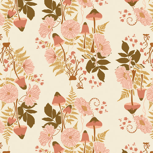 Wild Forgotten by Bonnie Christine for Art Gallery Fabrics- Fern & Fungus Almond