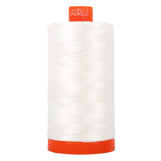 Aurifil thread - 50wt Mako 1300m spool - Natural white (2021)