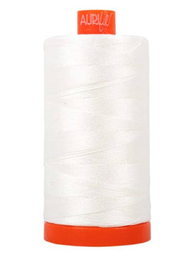 Aurifil thread - 50wt Mako 1300m spool - Natural white (2021)