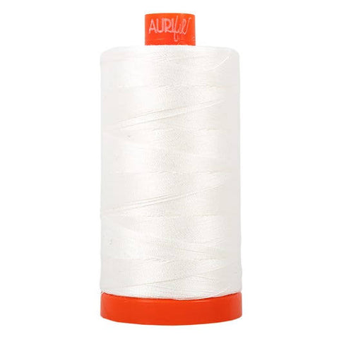 Aurifil thread - 50wt Mako 1300m spool - Natural white (2021)