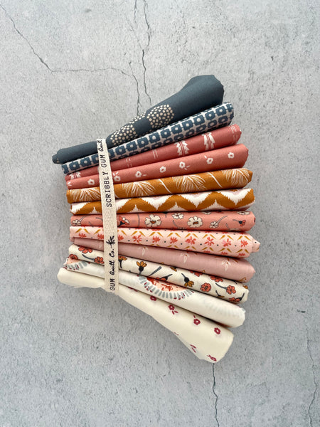 Curated fat quarter bundle “Cinnamon Skyline”- 12 Fat Quarters (Art Gallery Fabrics)