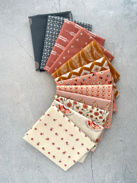Curated fat quarter bundle “Cinnamon Skyline”- 12 Fat Quarters (Art Gallery Fabrics)