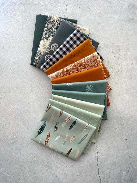 Curated Fat Quarter Bundle- 'The Innkeeper’s Ramble' 12 Fat Quarters (Art Gallery Fabrics, Bella, Kona and Riley Blake )