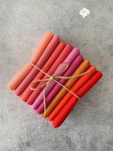 Curated Fat Quarter Bundle- 'Fire Fly July’ 9 Fat Quarters (Kona, Moda Bella and Devonstone solids)