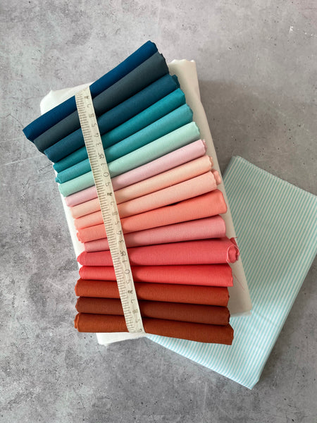 Suzy quilts 'Shine Quilt' fabric bundle kit - throw size  (Bella, and Robert Kaufman Kitchen window wovens)