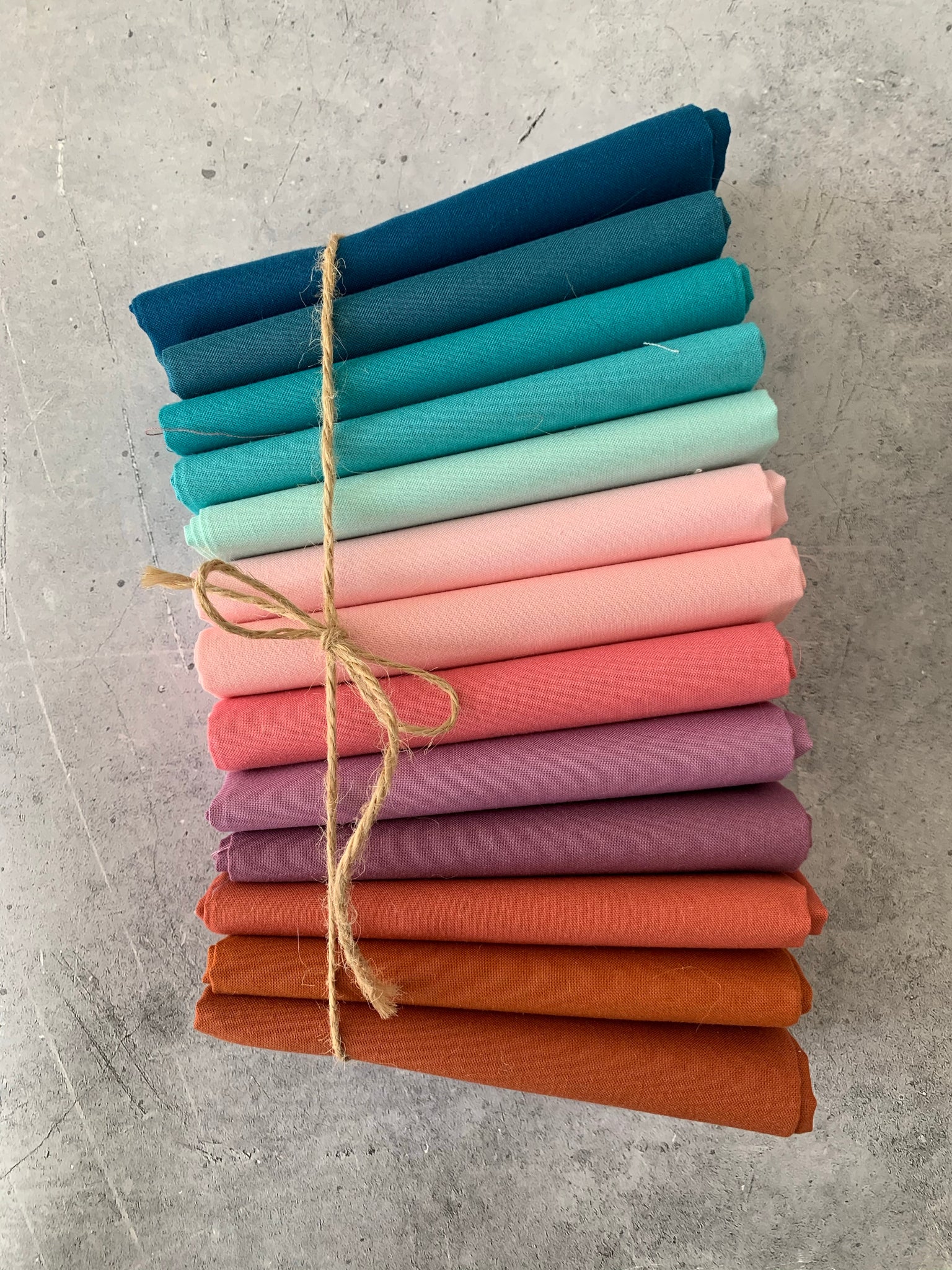 Curated Fat Quarter Bundle- 'Carbonate Canyon ' (13)  Fat Quarters (Kona, Bella solids)