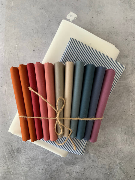 Suzy quilts 'Thrive Quilt' fabric bundle kit - throw size  (Bella, and Robert Kaufman Kitchen window wovens)