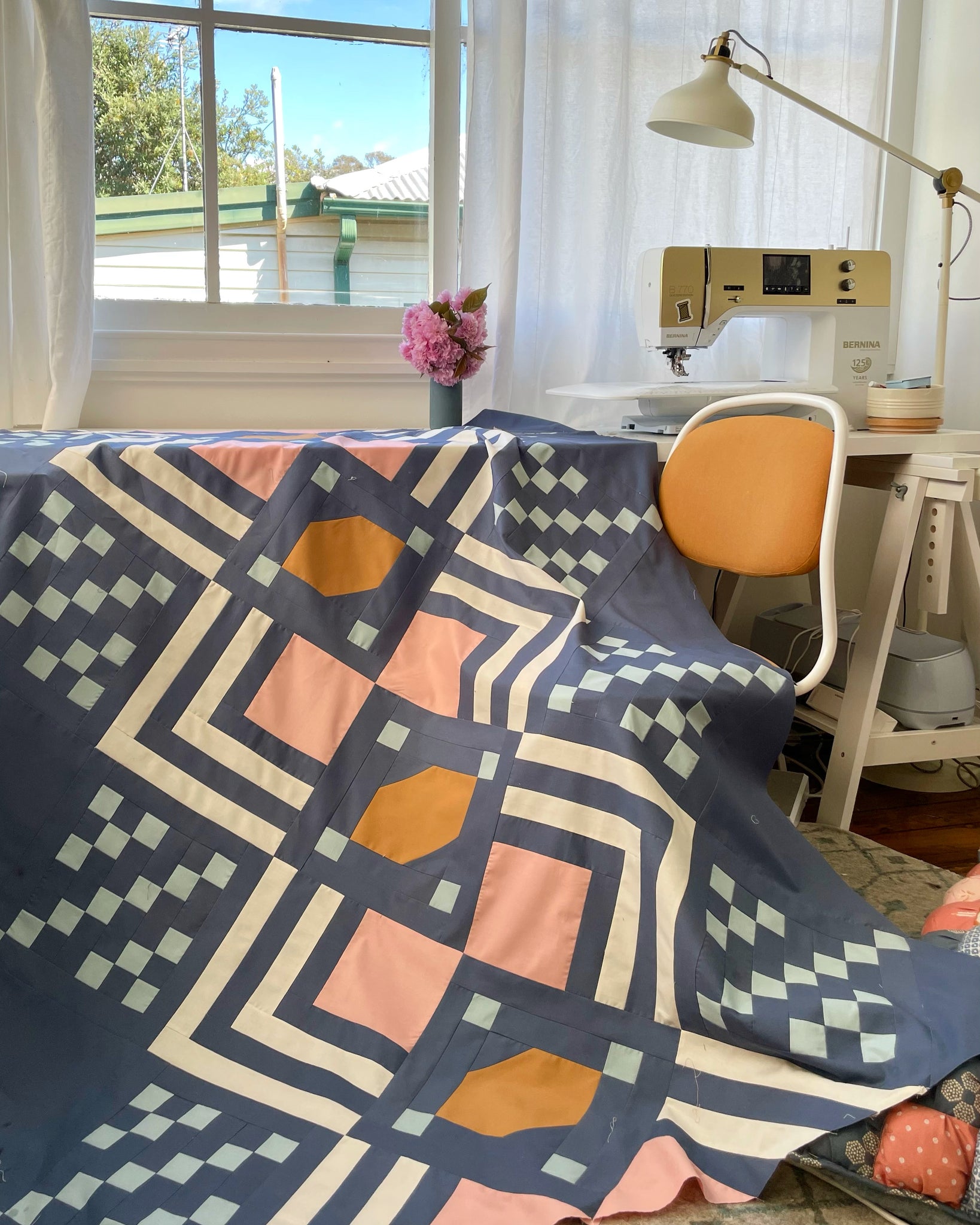 Lo and Behold Stichery's fabric bundle kit - ‘Deco Quilt’ throw size  (Bella, Devonstone)
