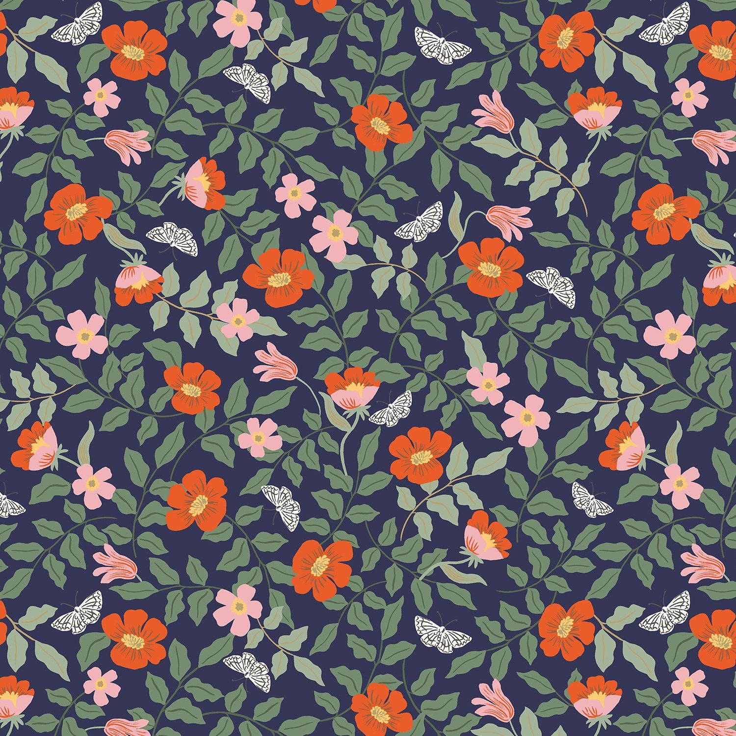Strawberry Fields by Cotton + Steel - Primrose Navy