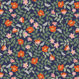 Strawberry Fields by Cotton + Steel - Primrose Navy (sold in 25cm  (10") increments)